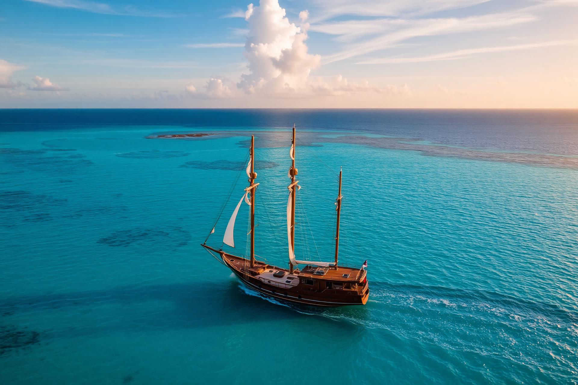 Flagship Aruba ship on the open sea